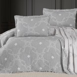 Комплект покривало 240/260 с калъфки МУСЕЛИН - МОНТЕЛА сиво